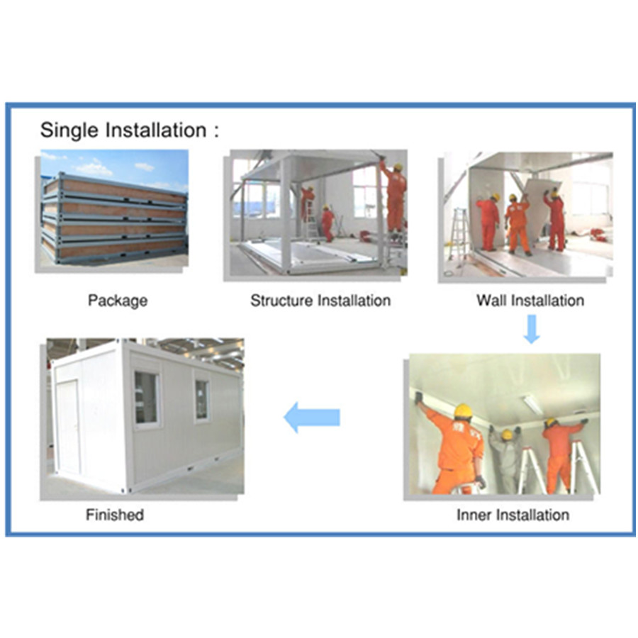 specification of sandwich panel flat pack container house homes frame