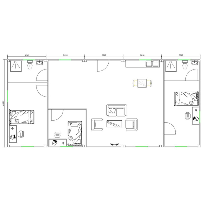 3 bedroom prefab modular container house home floor plans