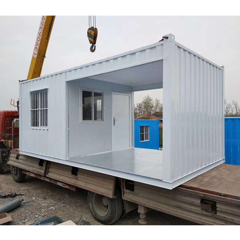 Collapsible flat guard container house assembly Flatpack steel structures prefabable office