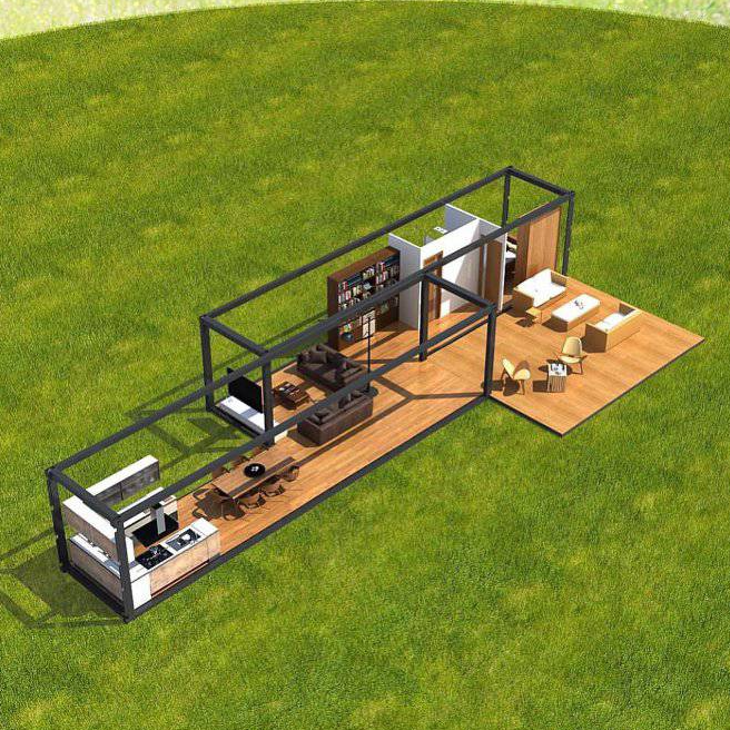 40ft prefab portable modular manufactured container house frame 
