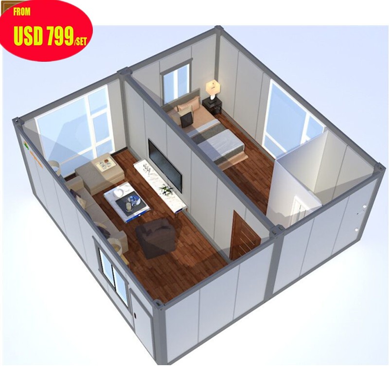 2*20ft together custom modular integrated prefab container house