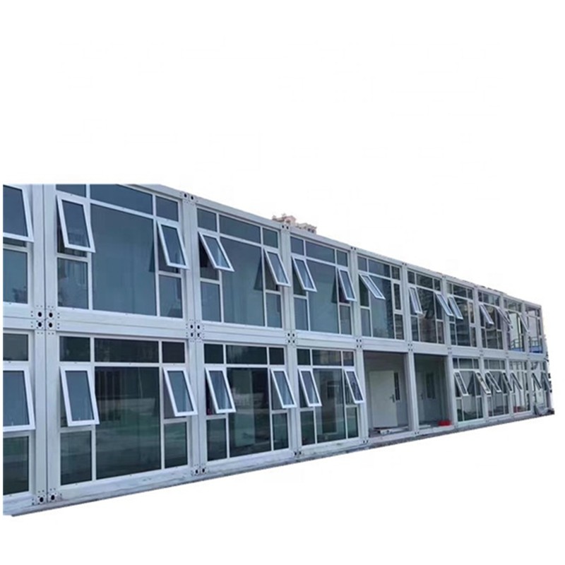Double storey prefab manufactured modern modular container house with balcony for sale