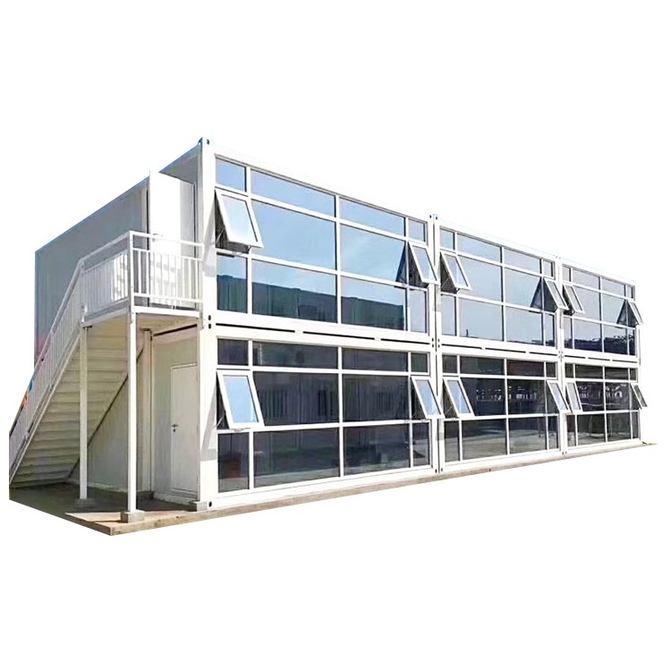 Large glass double-layer manufactured portable modular shipping container house for sale