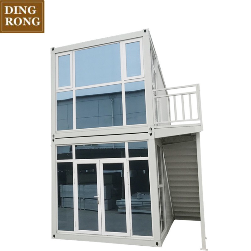 Double-layer foldable manufactured prefab kit portable container house for sale