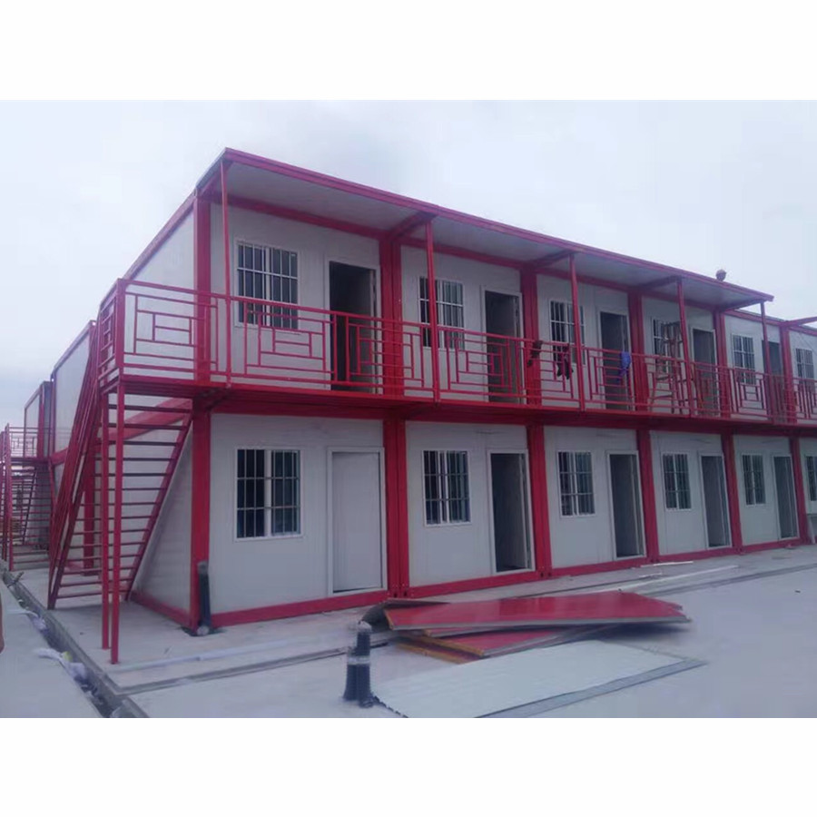 Insulated double-layer manufactured modular portable prefab prebuilt container house for sale