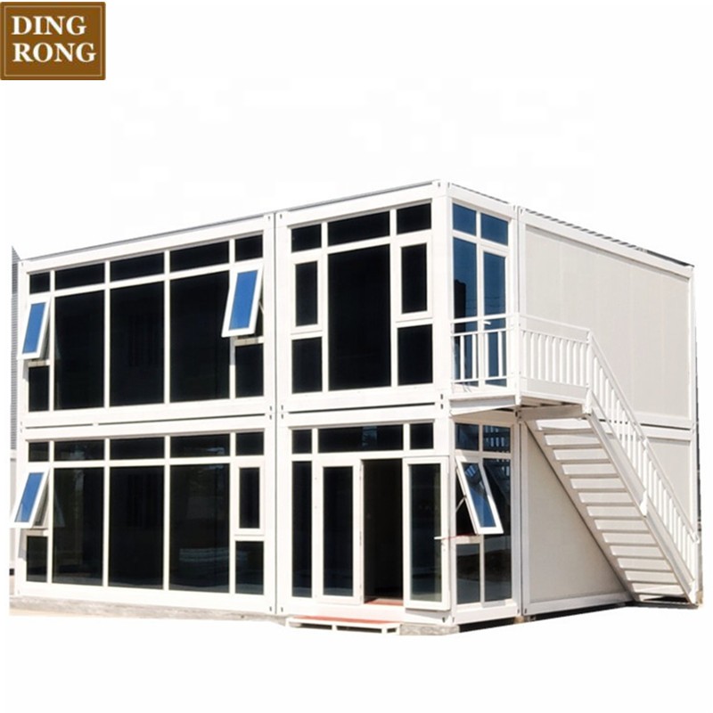 shipping container home 2 storey prefab modular container house homes with big glass for sale